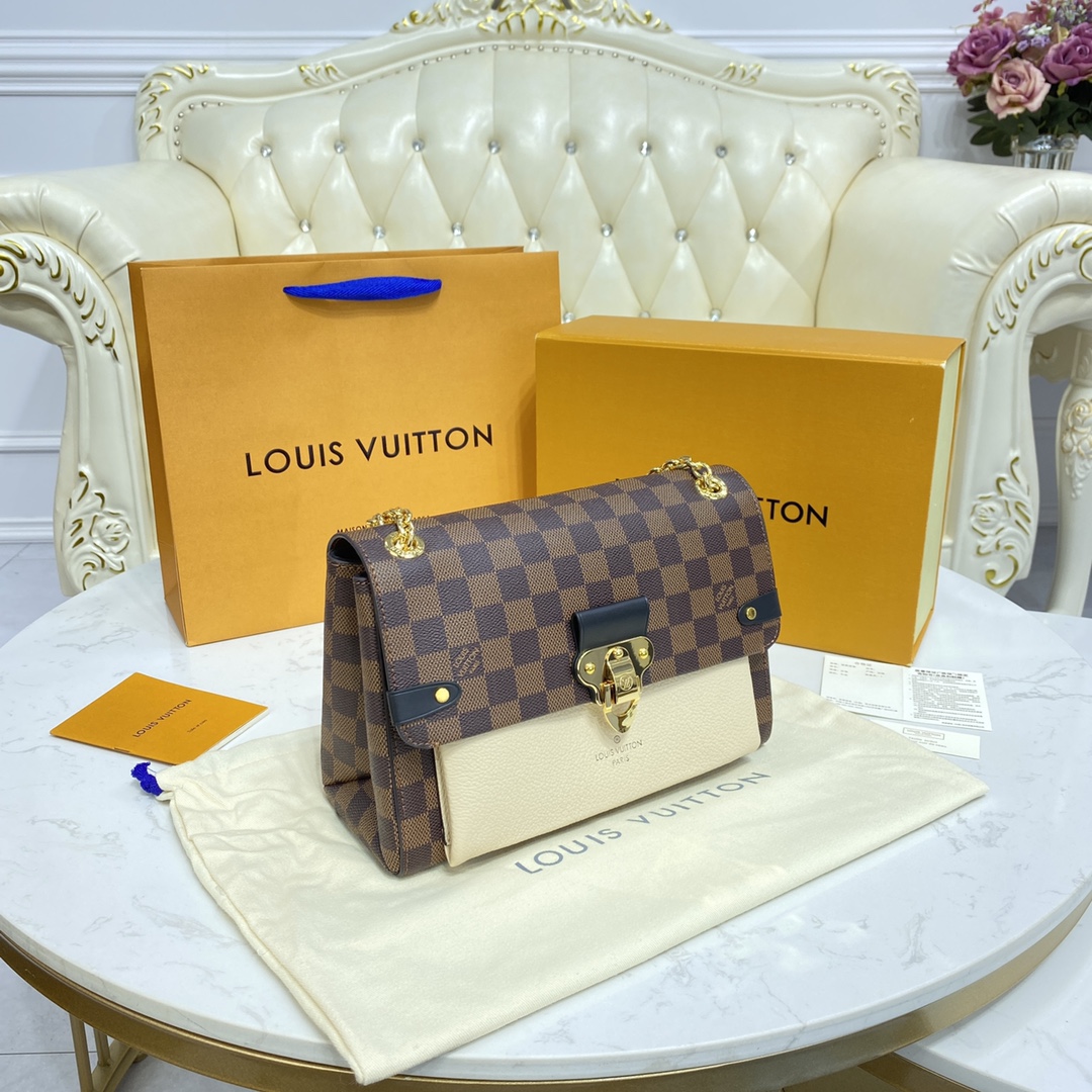 Louis Vuitton VAVIN PM Handbag Damier Ebene N40113 Cream